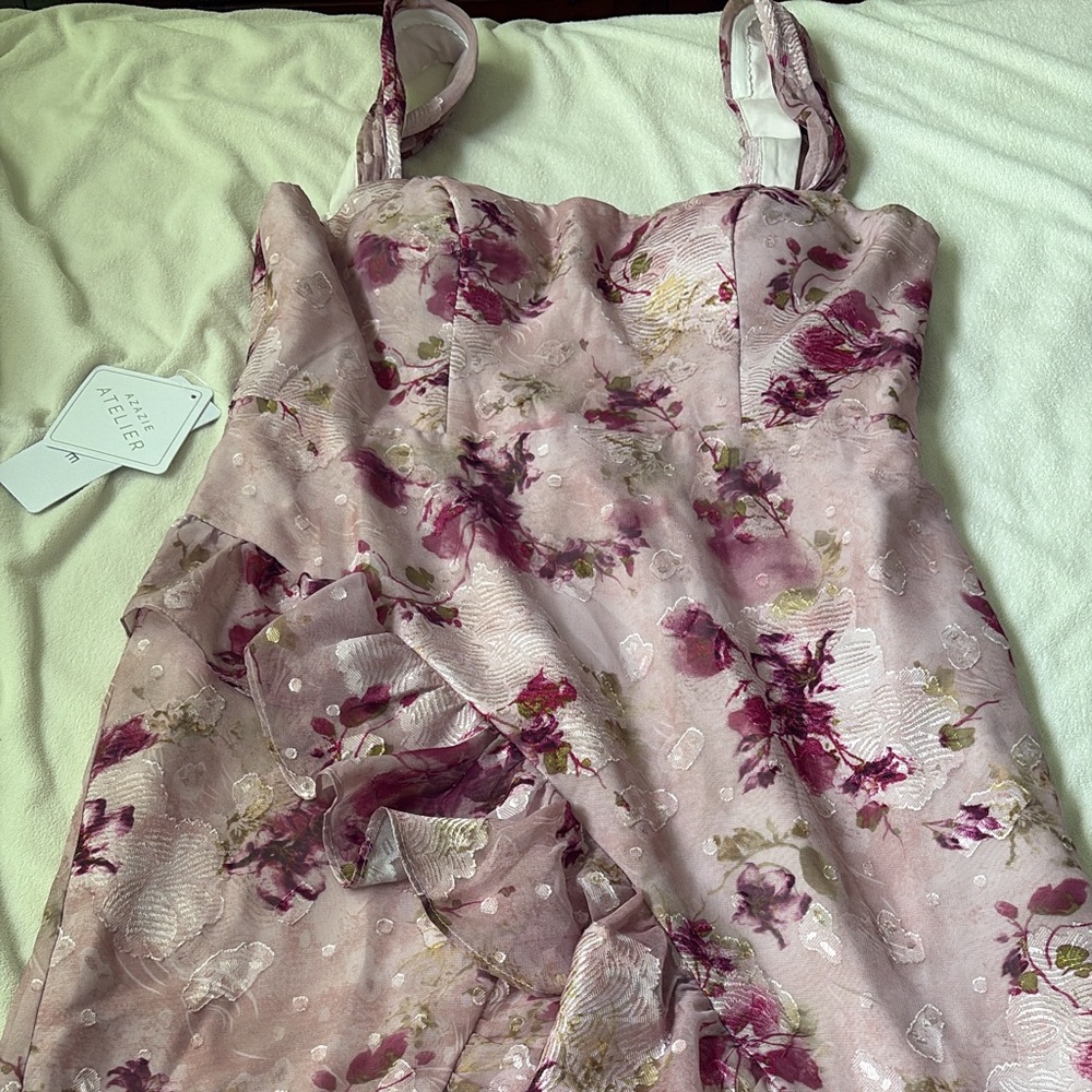 Azazie Pink High-Low Ruffled Sundress - Picture 5 of 5